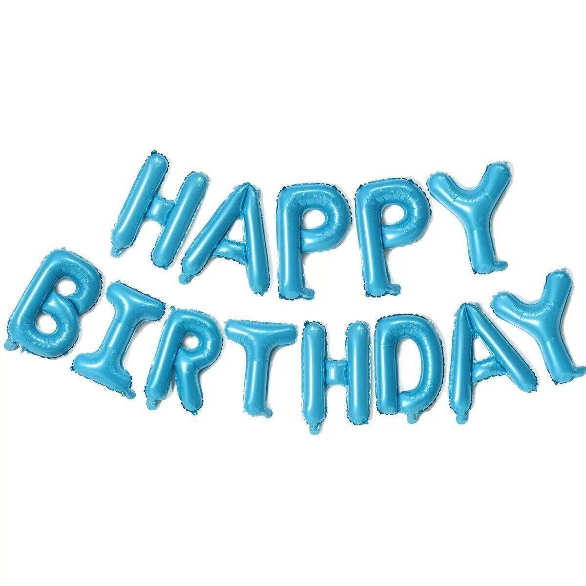 40Cm 3D Happy Birthday Letters Balloons Inflating Foil Banner Bunting Celebrate - Multicolour 2