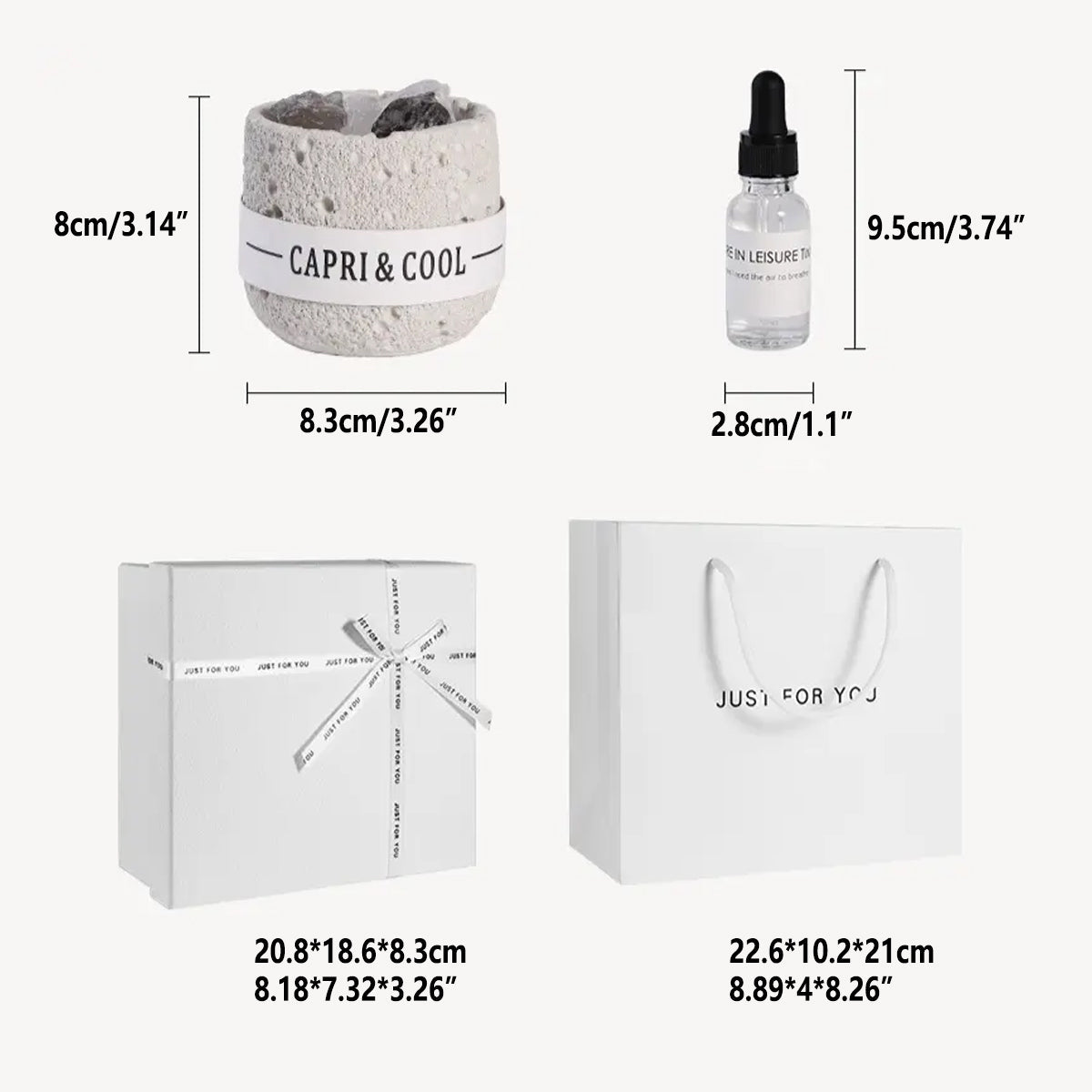 Crystal Stone Oil Diffuser Passive Aromatherapy Set White Natural Bedroom Decor - Blue Bellflower