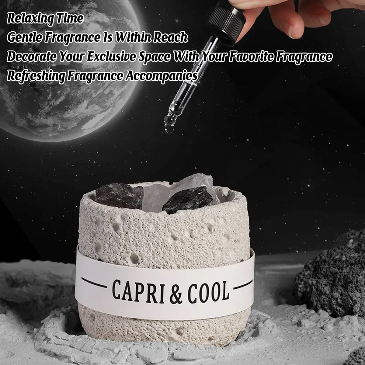 Crystal Stone Oil Diffuser Passive Aromatherapy Set White Natural Bedroom Decor - Blue Bellflower