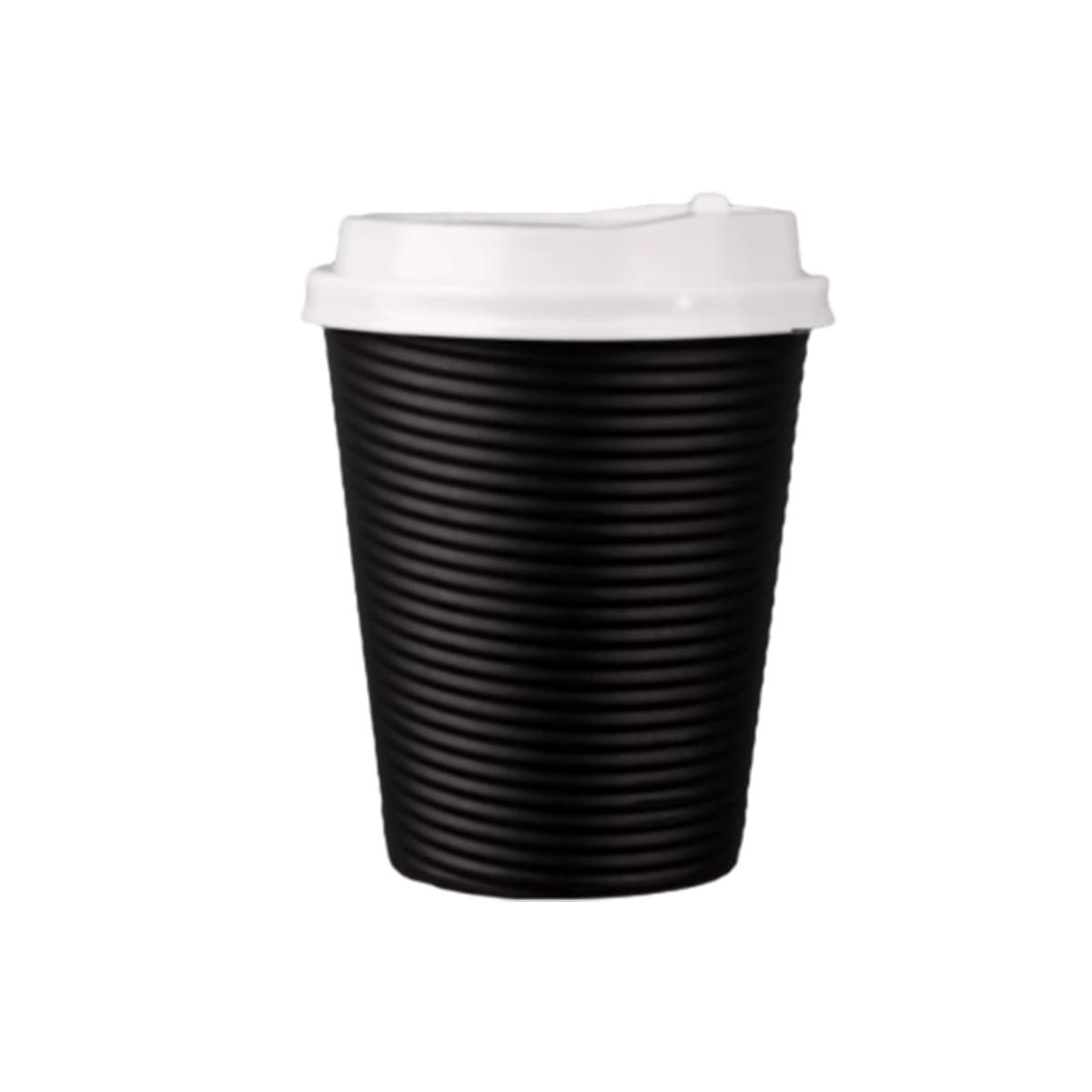 50sets Corrugated Paper Cups Coffee Milk Tea Cups Disposable Hot Drink Cups - Red-16oz