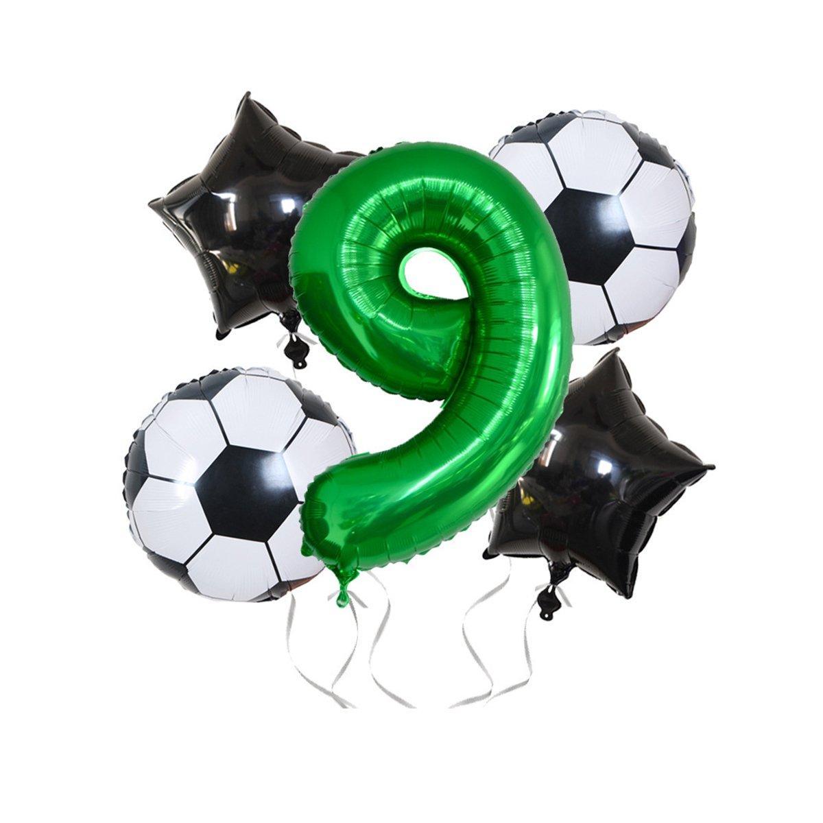 32 Inch Green Soccer Balloons 5 Pieces Set World Cup Birthday Party Decoration - 1