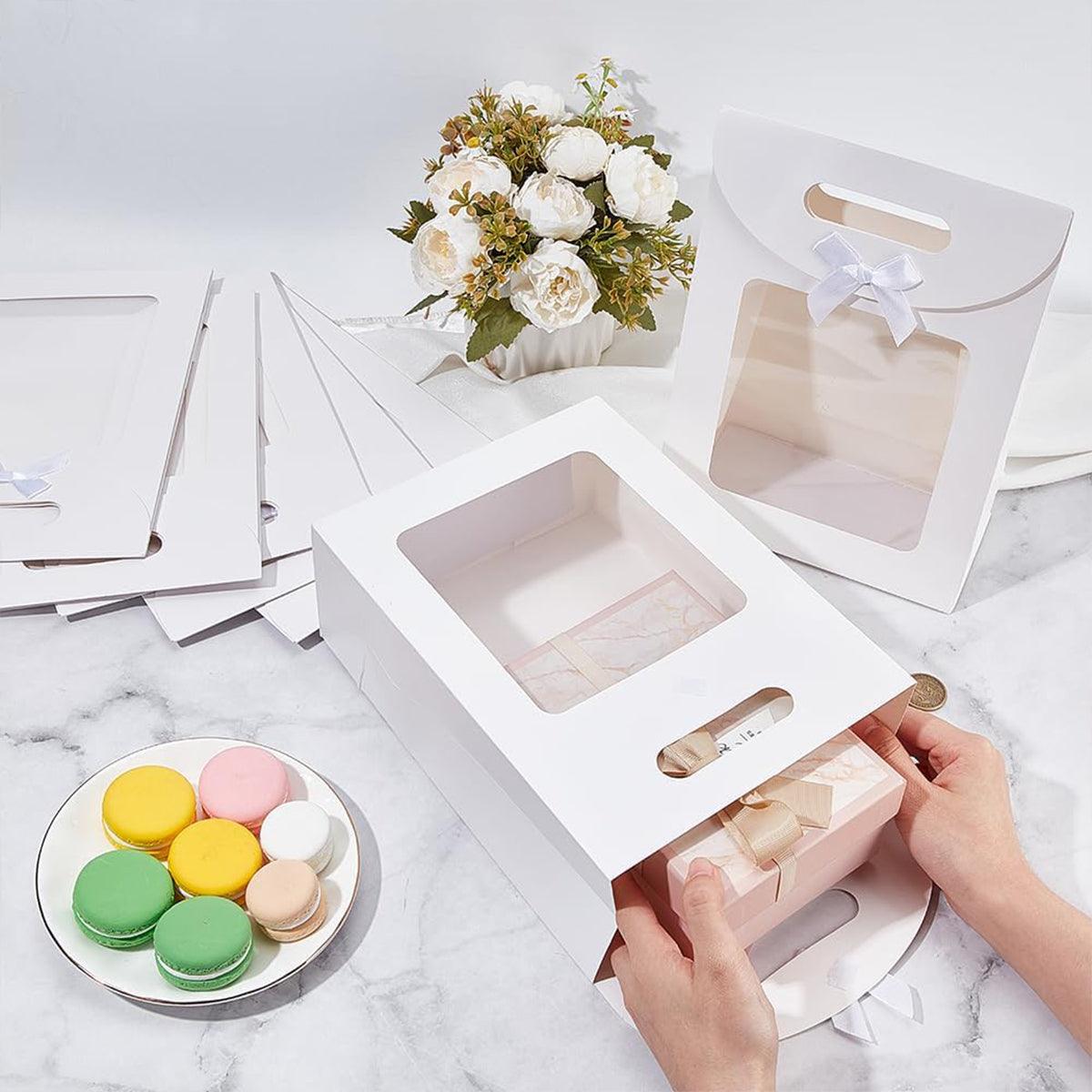 24PCS Bow Flap Tote Bag Reusable Shopping Carry Bag Gift Party Packaging Bag - 26x19x9cm