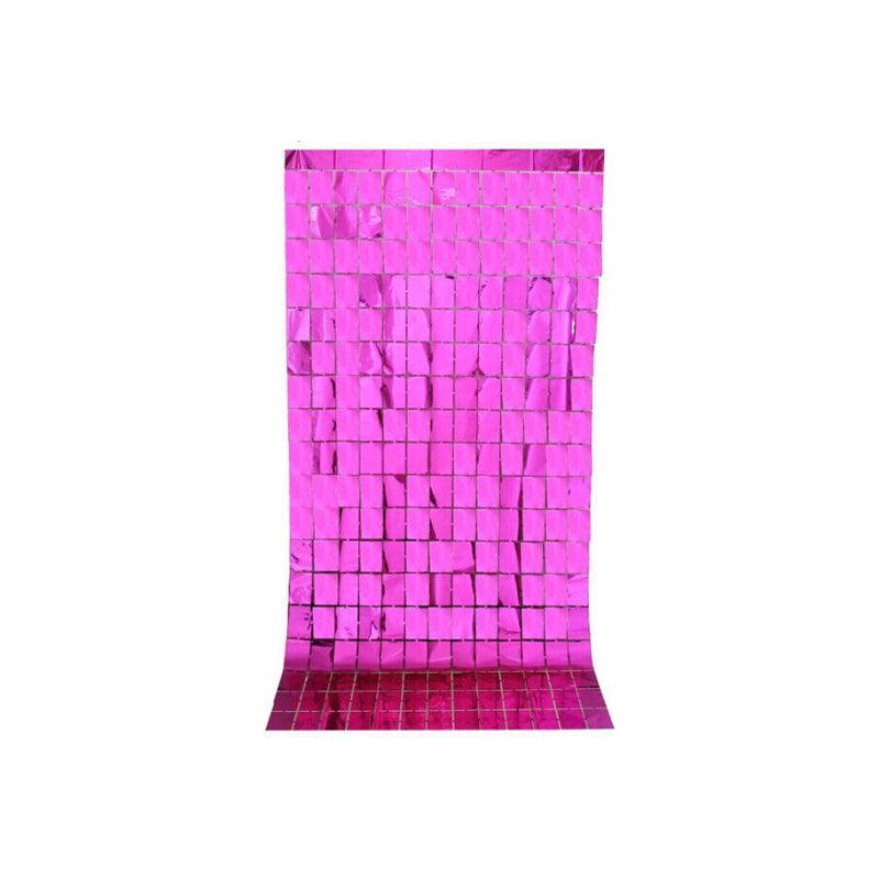 Rectangle Tinsel Curtain Shimmer Wall Backdrop 2M Length Party Decoration Sequin - White