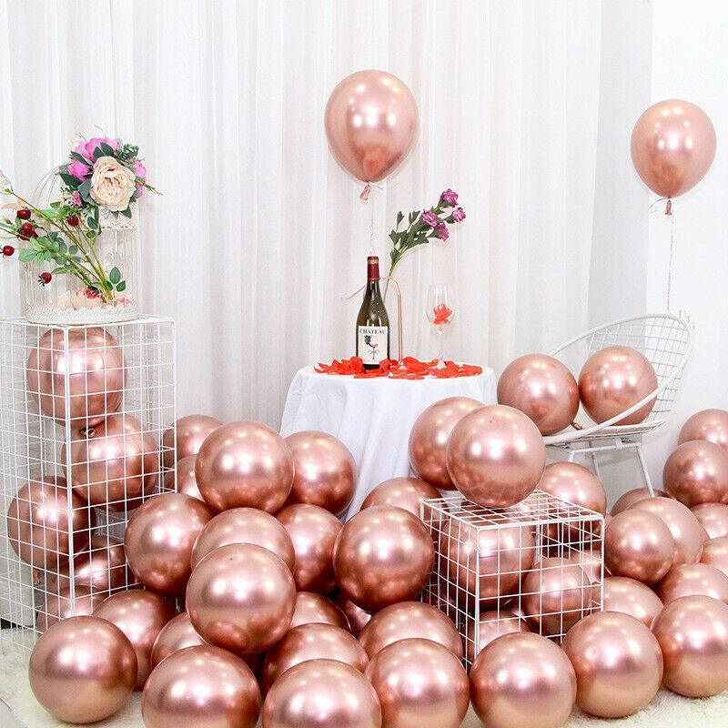 Metallic Latex Balloons 12 Inch Chrome Party Balloons for Birthday Wedding Decoration - Gold 50PCS