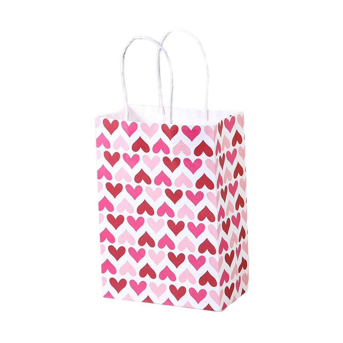 30x Valentines Day Love-Themed Tote Bag Elegant Kraft Paper Handbag Lightweight - Y170