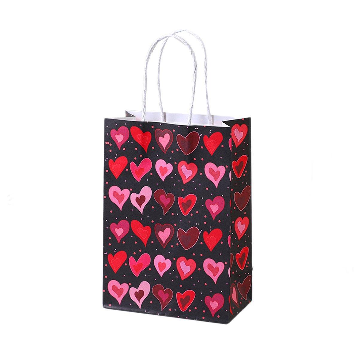 30x Valentines Day Love-Themed Tote Bag Elegant Kraft Paper Handbag Lightweight - Y171