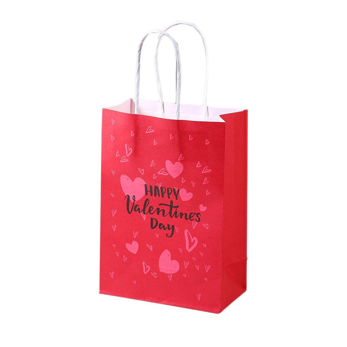 30x Valentines Day Love-Themed Tote Bag Elegant Kraft Paper Handbag Lightweight - Y171