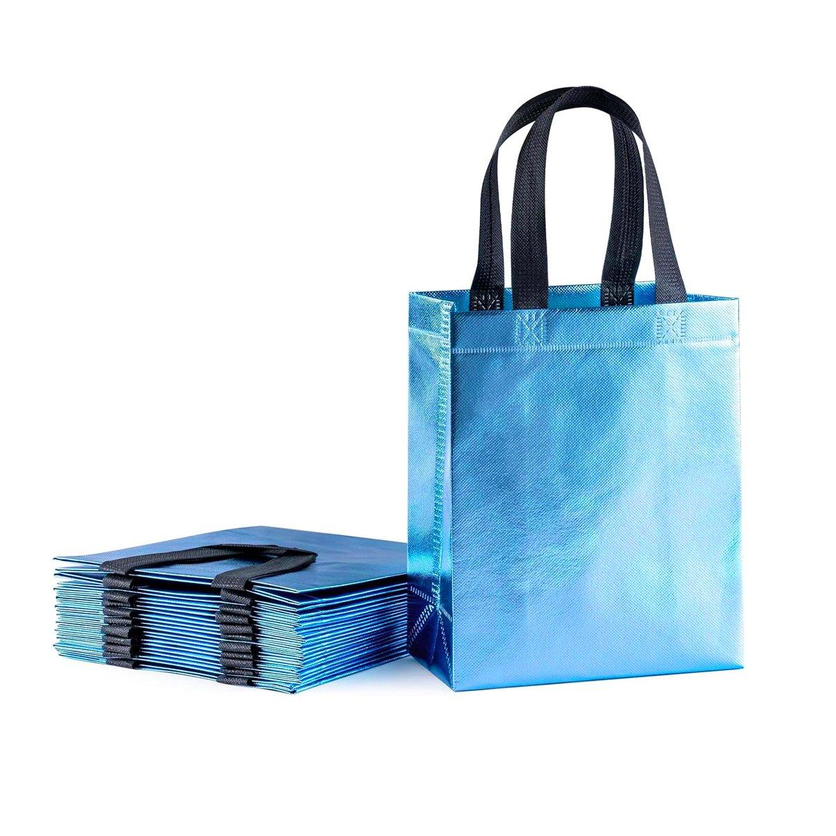 24pcs Laser Non Woven Gift Bags Tote Bags for Party Favor Wedding and Birthday - Rose Red