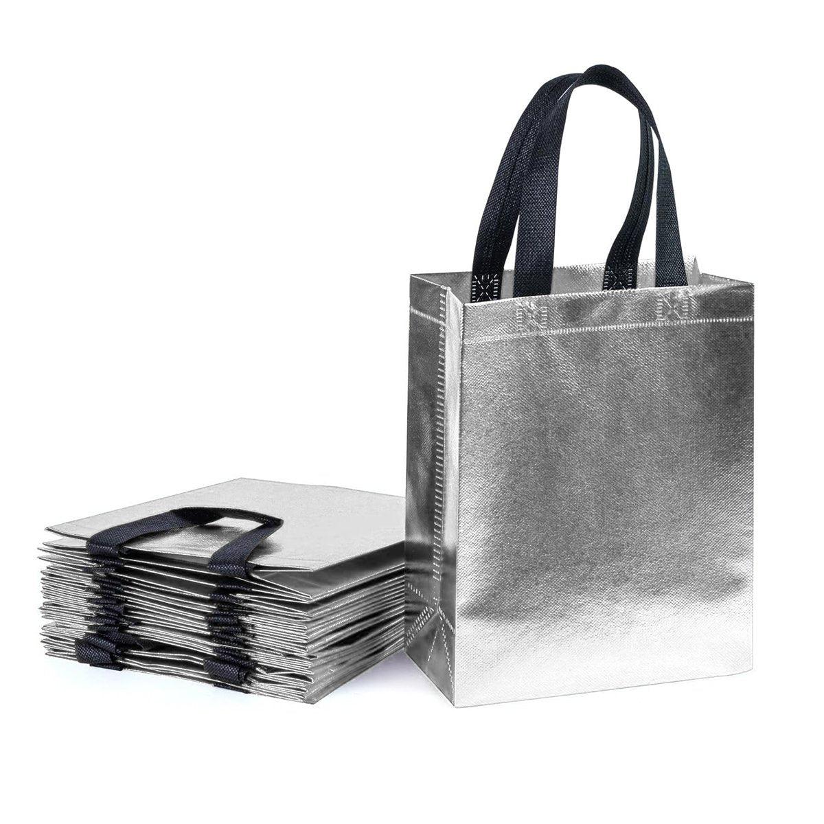 24pcs Laser Non Woven Gift Bags Tote Bags for Party Favor Wedding and Birthday - Rose Red