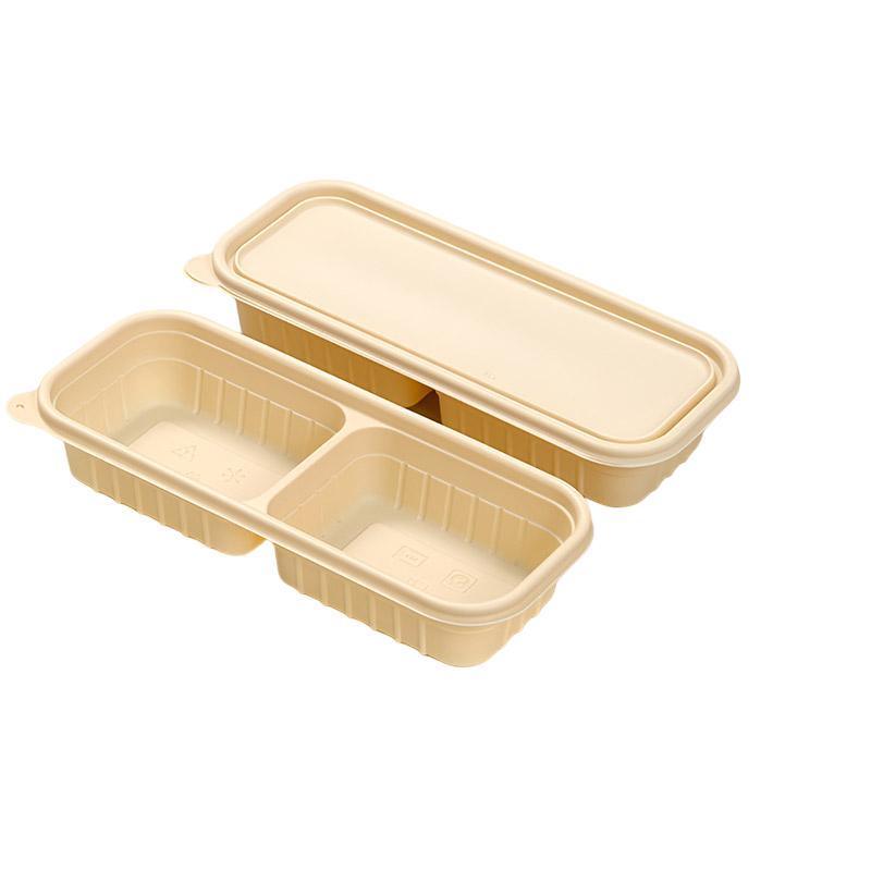 Biodegradable Corn Starch Meal Prep Containers Lids Durable Multi Compartment - C2B