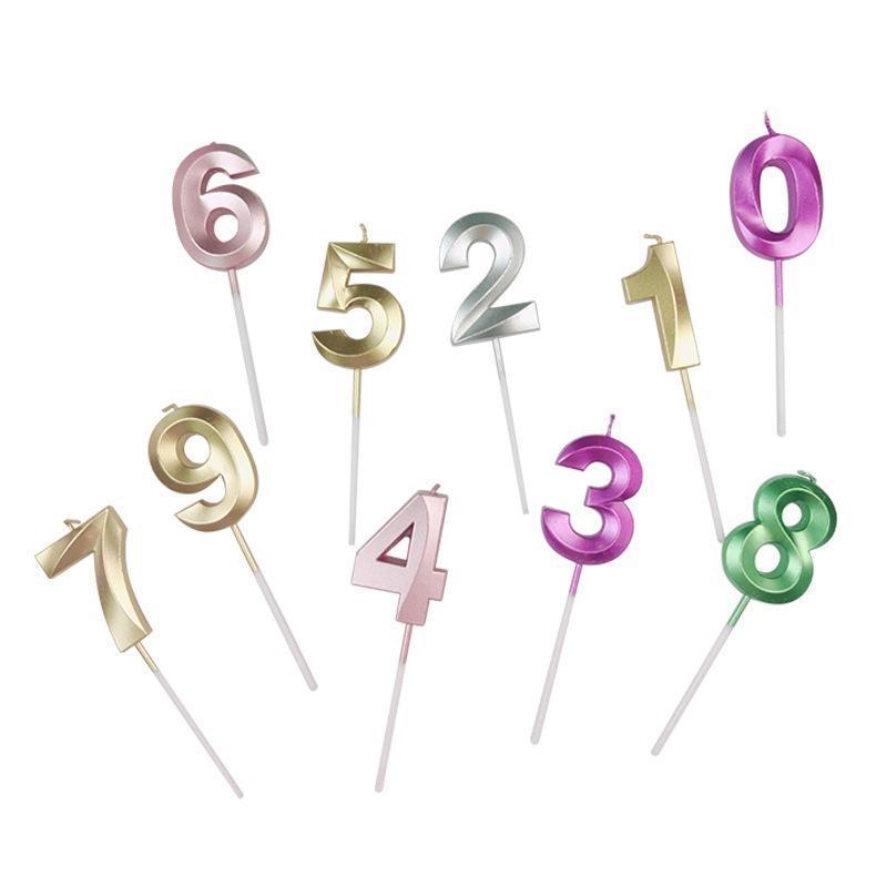 Classic Number Candles Individually Packed With Stand Birthday Make Up Ur Number Rose Gold - Number 4