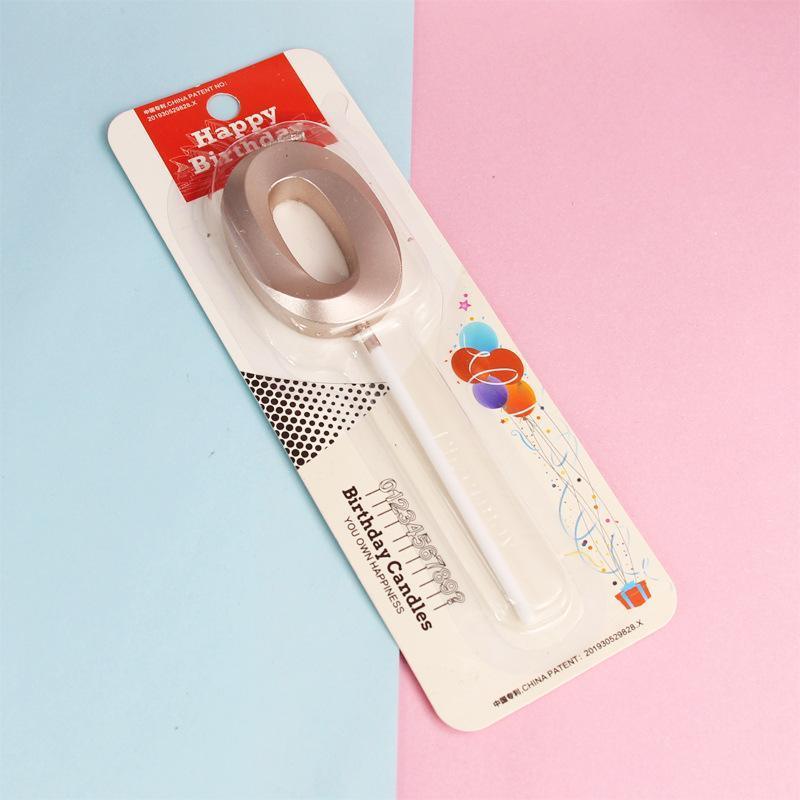 Classic Number Candles Individually Packed With Stand Birthday Make Up Ur Number Rose Gold - Number 4