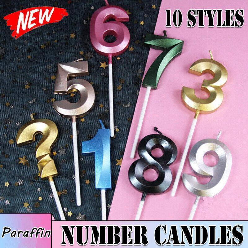 Classic Number Candles Individually Packed With Stand Birthday Make Up Ur Number Rose Gold - Number 6