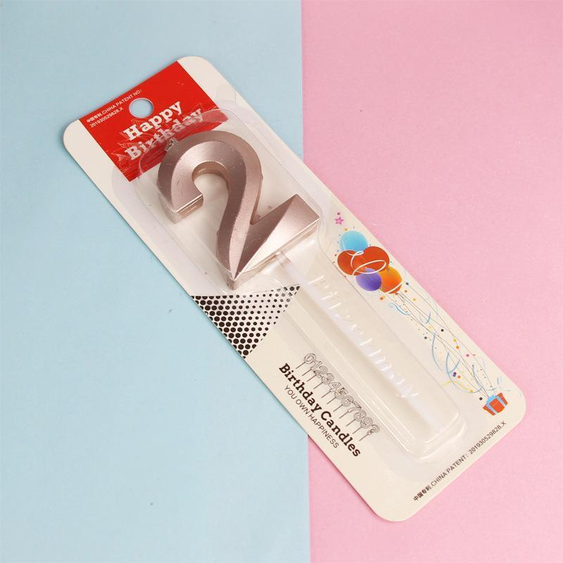 Classic Number Candles Individually Packed With Stand Birthday Make Up Ur Number Rose Gold - Number 8