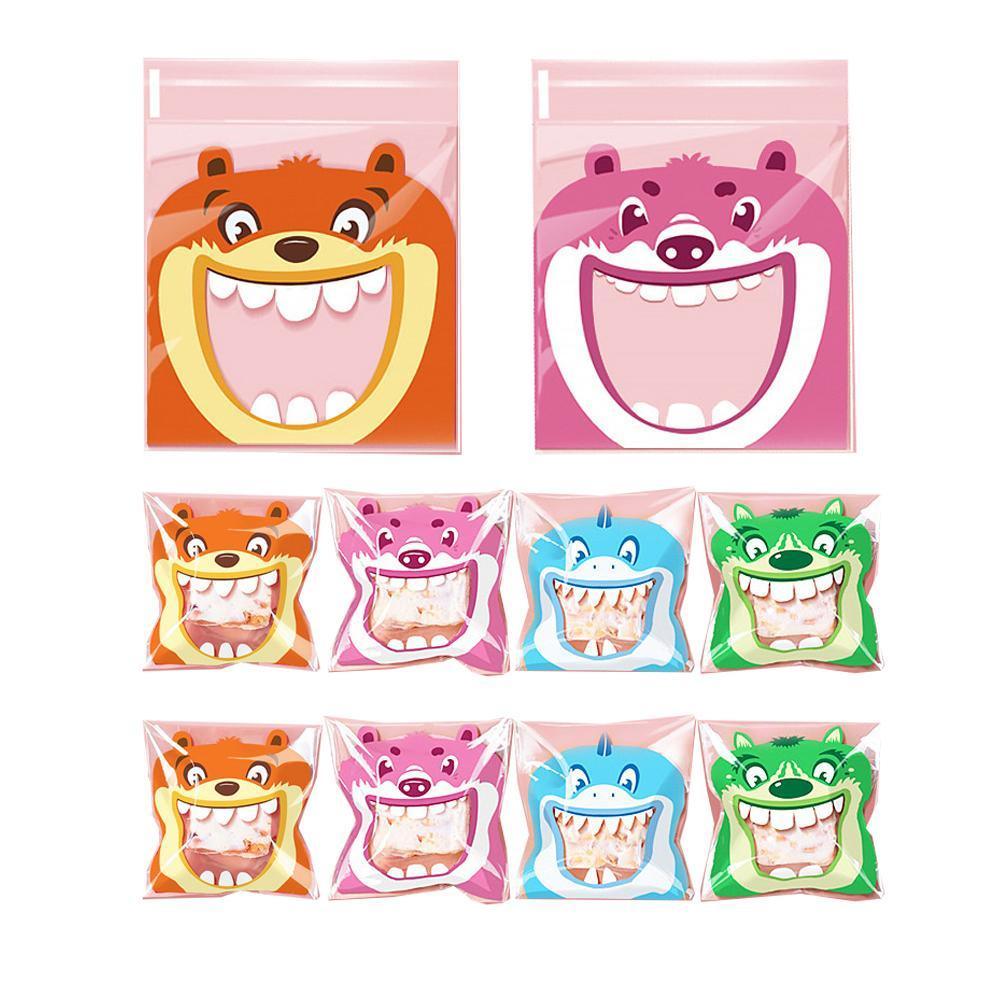 500 Pack Self Adhesive Cookie Packaging Bags Vibrant Designs OPP Material - Happy Everyday 10*10*3cm