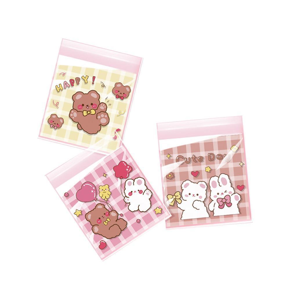 500 Pack Self Adhesive Cookie Packaging Bags Vibrant Designs OPP Material - Big Mouth Cartoon 10*10*3cm