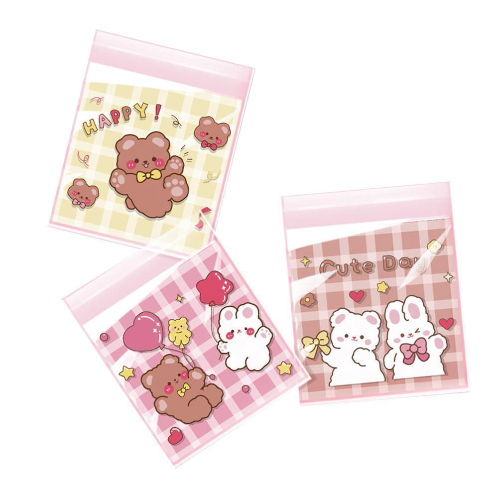 500 Pack Self Adhesive Cookie Packaging Bags Vibrant Designs OPP Material - Have a nice day 10*10*3cm