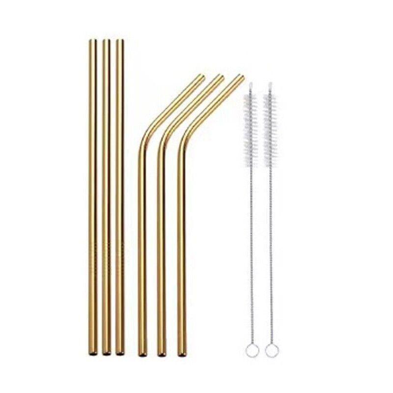 Reusable 304 Stainless Steel Straws Metal Drinking Washable Straw Brushes Set 1 - Straw Box Only