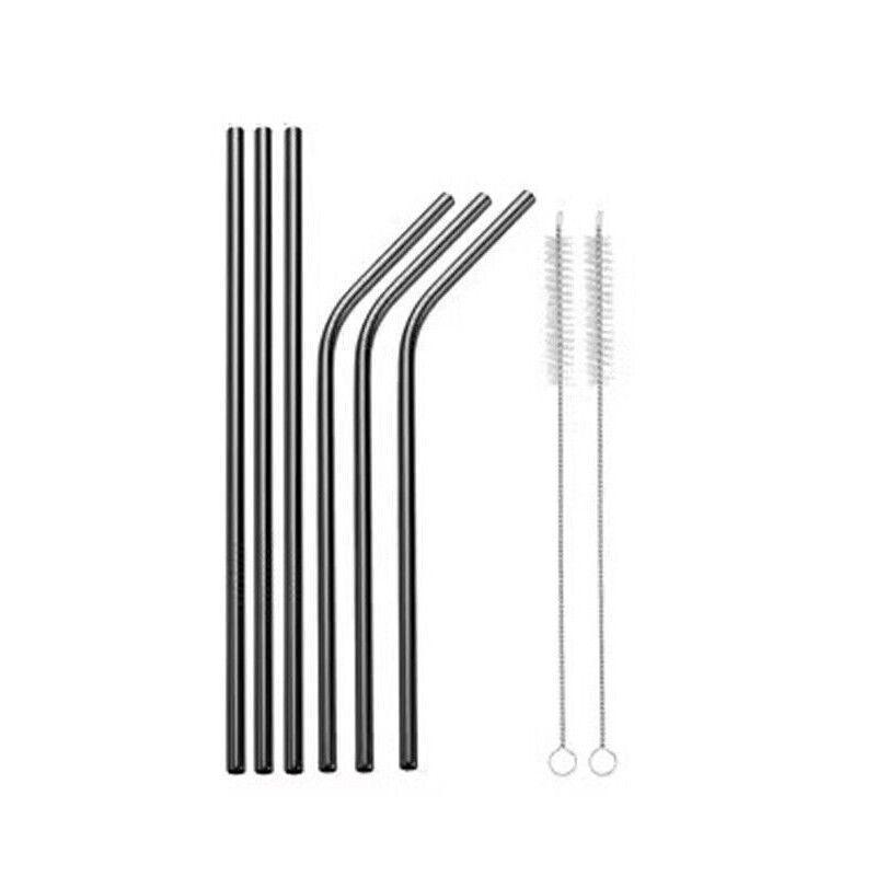 Reusable 304 Stainless Steel Straws Metal Drinking Washable Straw Brushes Set 1 - Straw Box Only