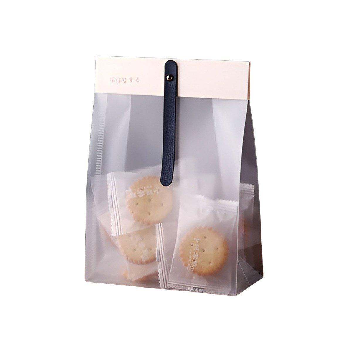 50pcs Transparent Snack Bags Biscuit Candy Bags Resealable Food Packaging - Blue