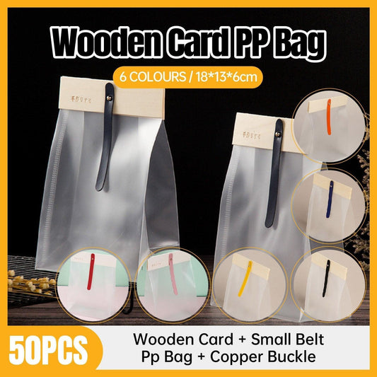 50pcs Transparent Snack Bags Biscuit Candy Bags Resealable Food Packaging - Orange