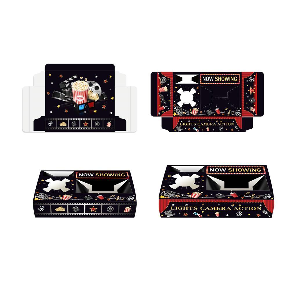 24 PCS Movie Night Snack Trays Popcorn Food Drink Holder Cinema Party Supplies - 24pcs-BM006