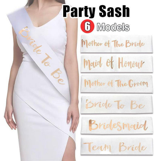 Bridal Party Sash Rose Gold Bride Bridesmaid Maid Honour Mother Hens Night Wear - Bride To Be