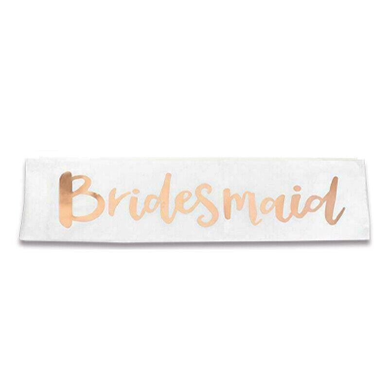 Bridal Party Sash Rose Gold Bride Bridesmaid Maid Honour Mother Hens Night Wear - Bride To Be