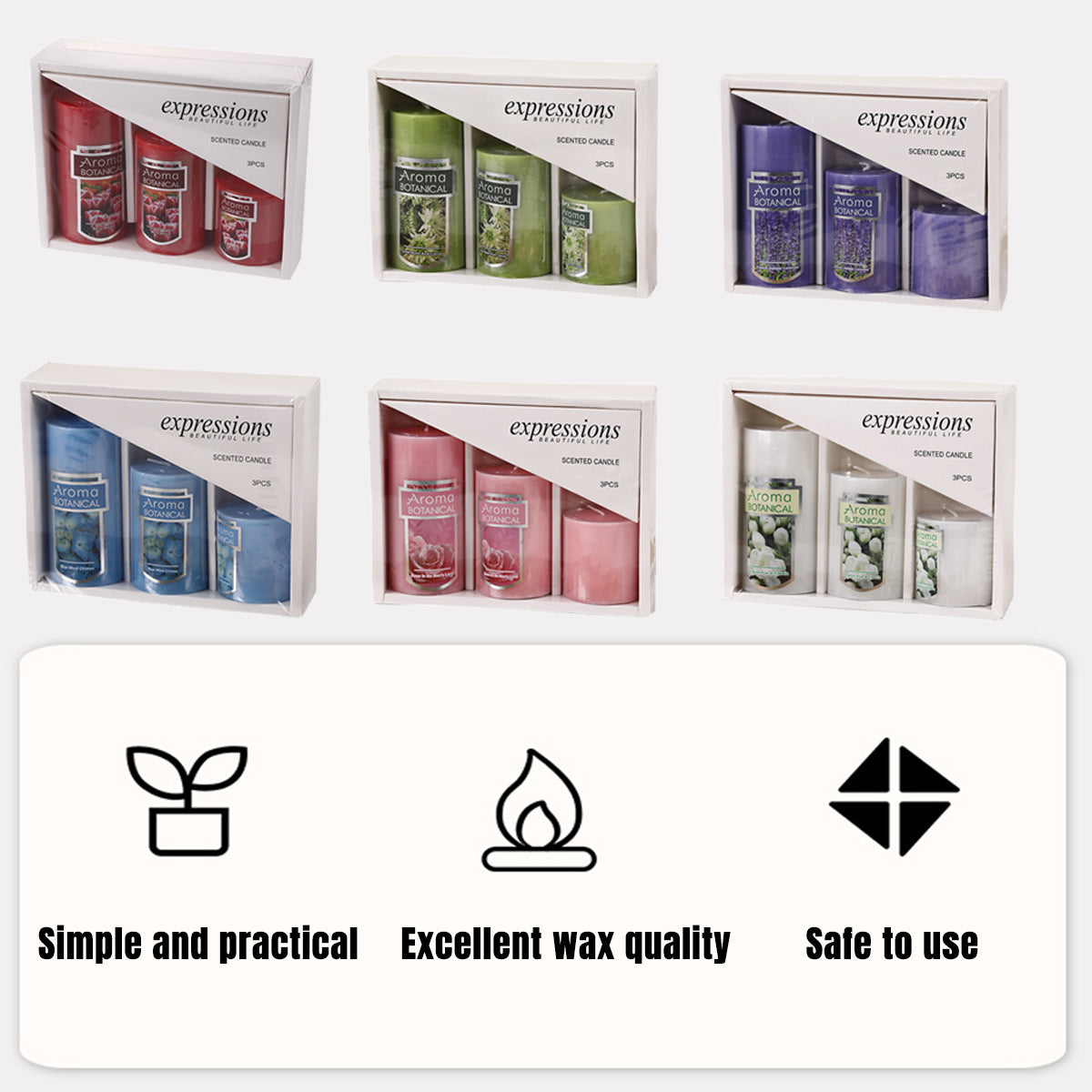 Classic Simple Cylindrical Scented Candles for Home Use Aromatherapy Decoration - White