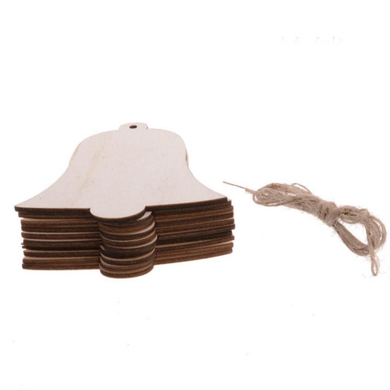 Wooden Christmas Hanging Ornament for Tree DIY Craft Decoration 10pcs - Angel