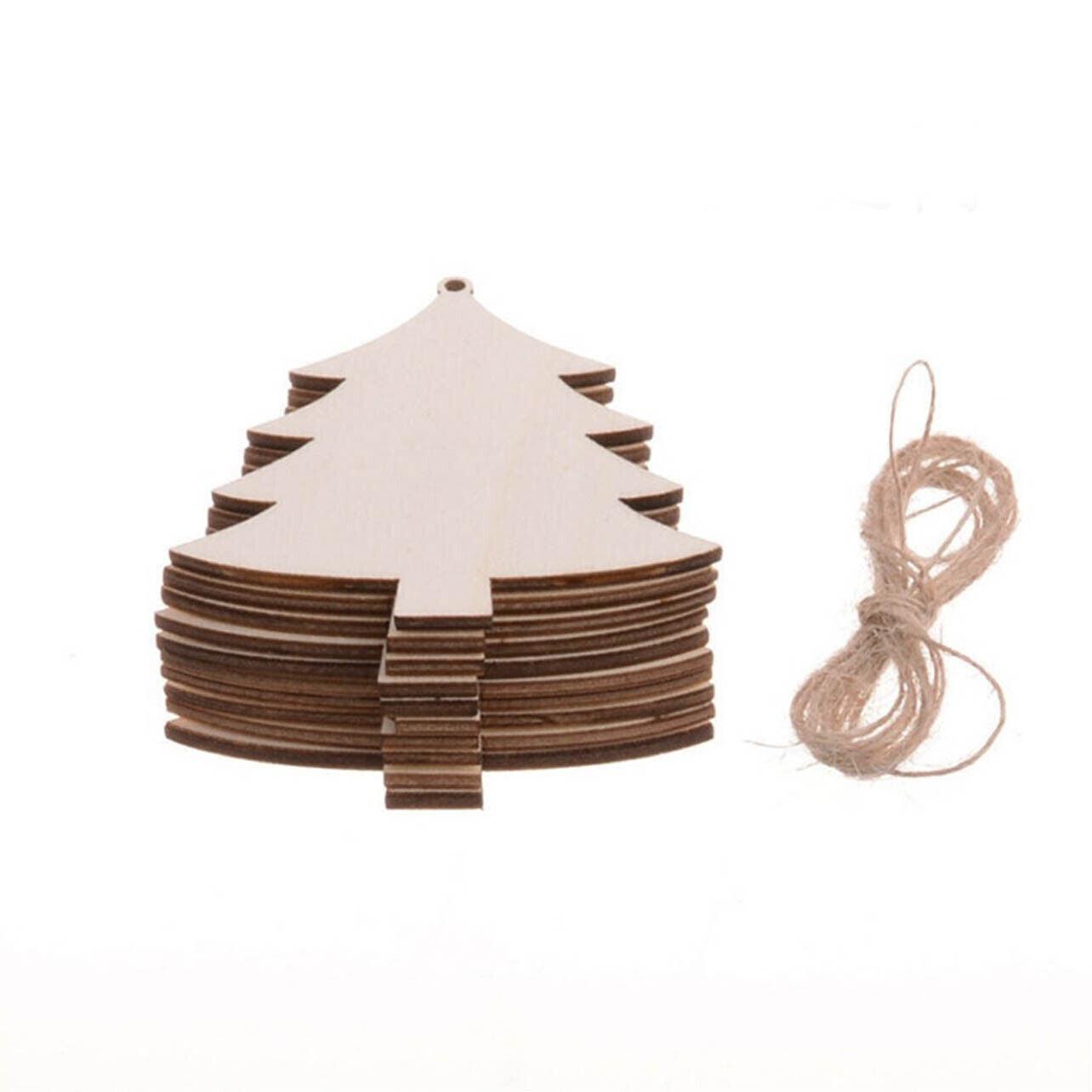 Wooden Christmas Hanging Ornament for Tree DIY Craft Decoration 10pcs - Christmas Stocking