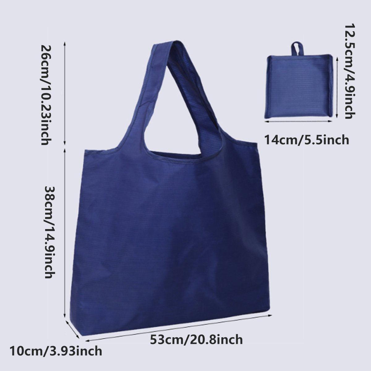 Large Multi Colour Waterproof Shopping Bag Foldable Portable Reusable Bag - Blue