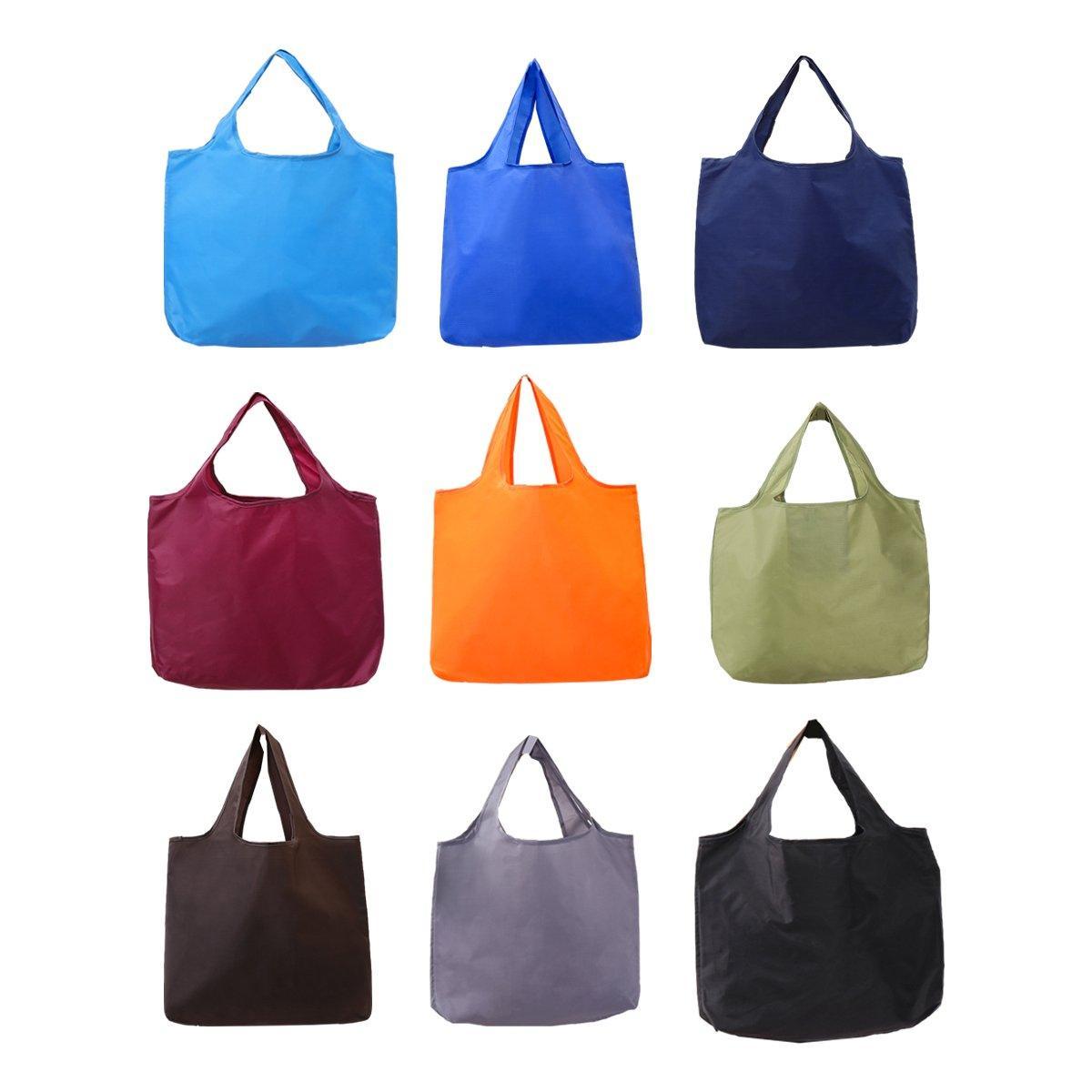 Large Multi Colour Waterproof Shopping Bag Foldable Portable Reusable Bag - Orange