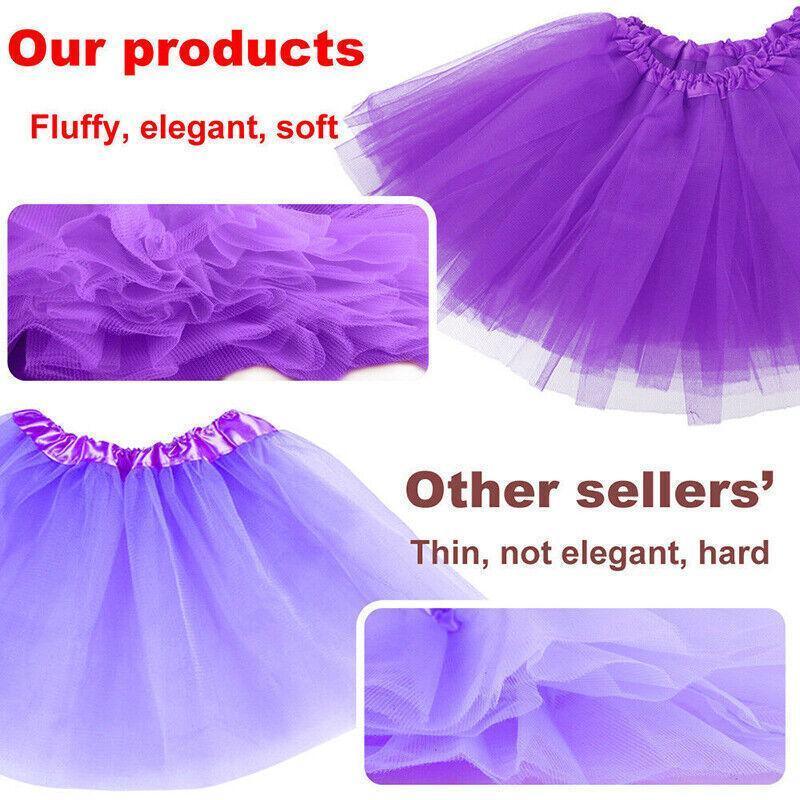Girls Tutu Skirt Princess Dressup Party Costume Ballet Dancewear - Black