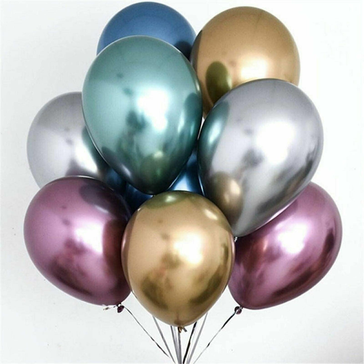 Metallic Latex Balloons 12 Inch Chrome Party Balloons for Birthday Wedding Decoration - Silver 50PCS