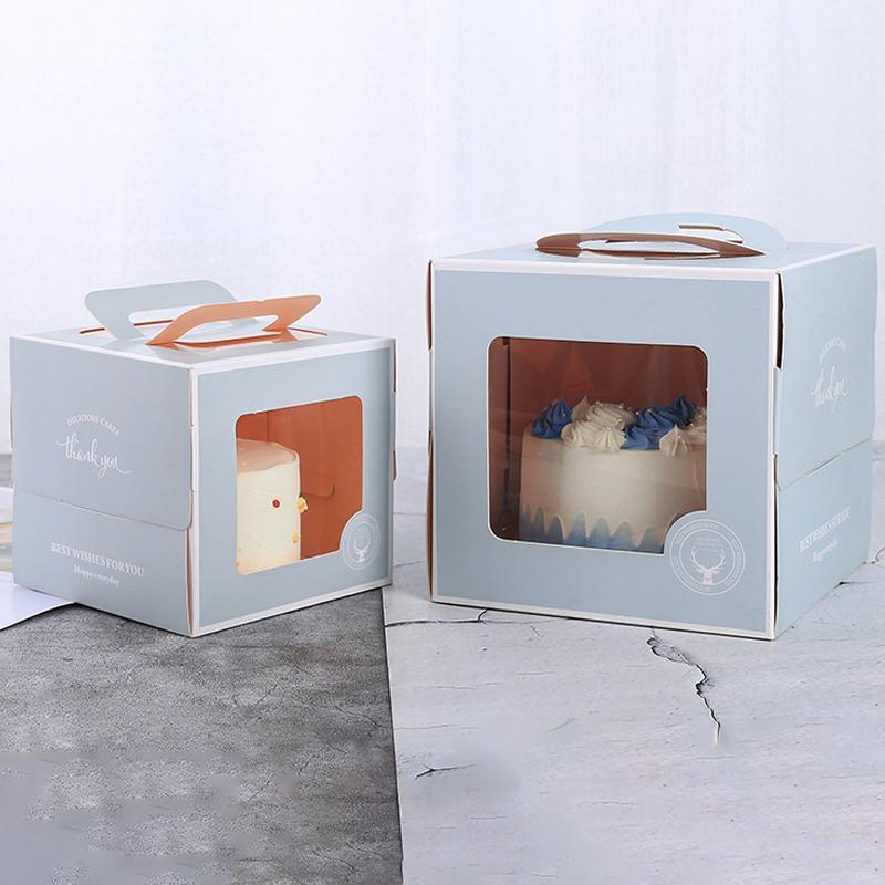 30PCS Bear Portable Cake Boxes Display Window Packing Case Party with Handle Birthday - 4 inch