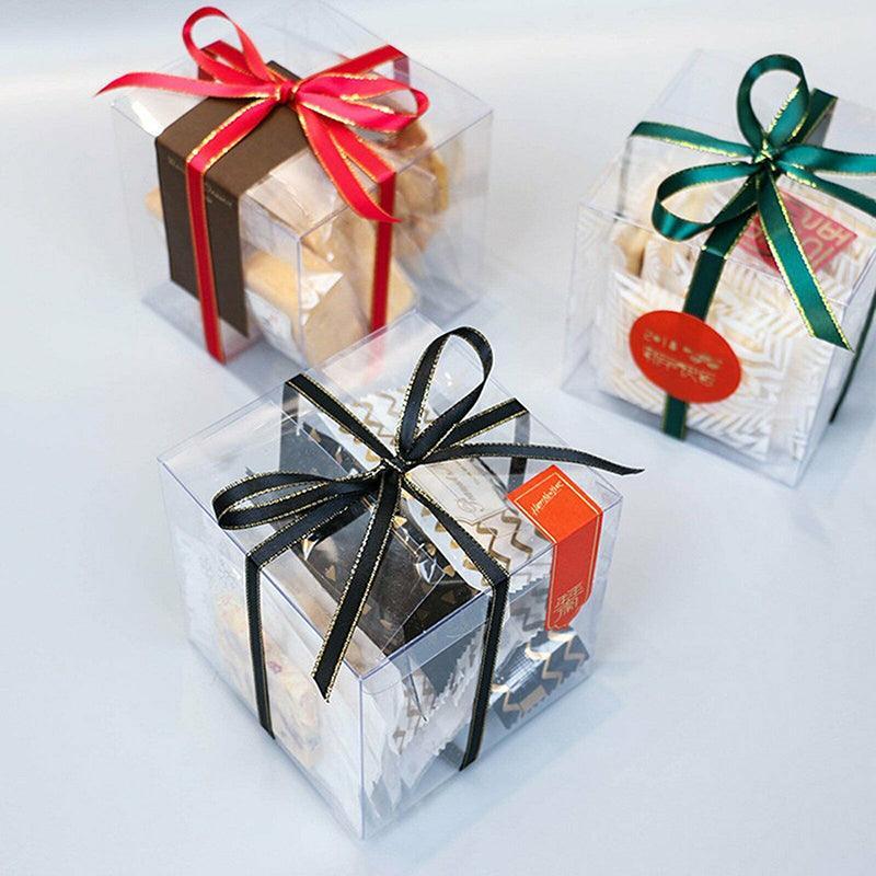 50X Clear Macaron Square Boxes Bomboniere Wedding Favour Gift Packaging 5X5X5cm - 50PCS