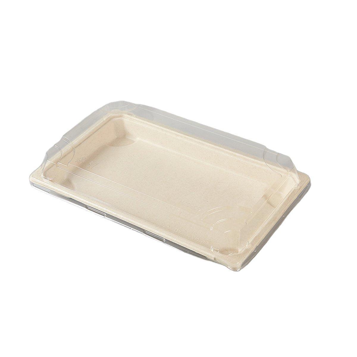 50pcs Eco-Friendly Sushi Box Rectangular Biodegradable Lunch Packaging Plate - 22 cm x 13.9 cm x 4.5 cm