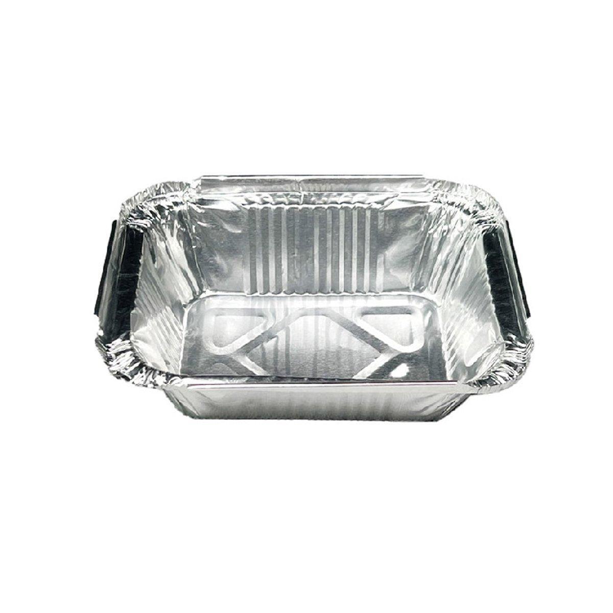 125PCS Disposable Quadrate Tin Foil Pans Oven Grill Safe Non-Stick Baking Trays - 125pcs-600ml