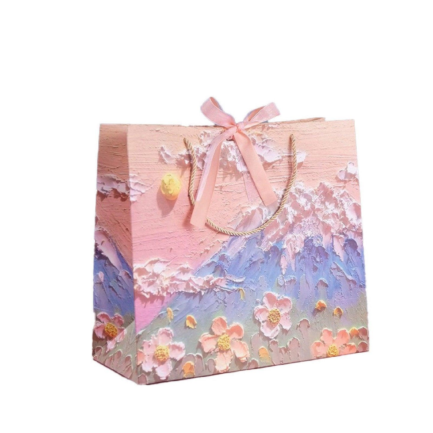 10pcs Oil Painting Gift Paper Bags for Birthday and Holiday Gift Packaging Tote - S