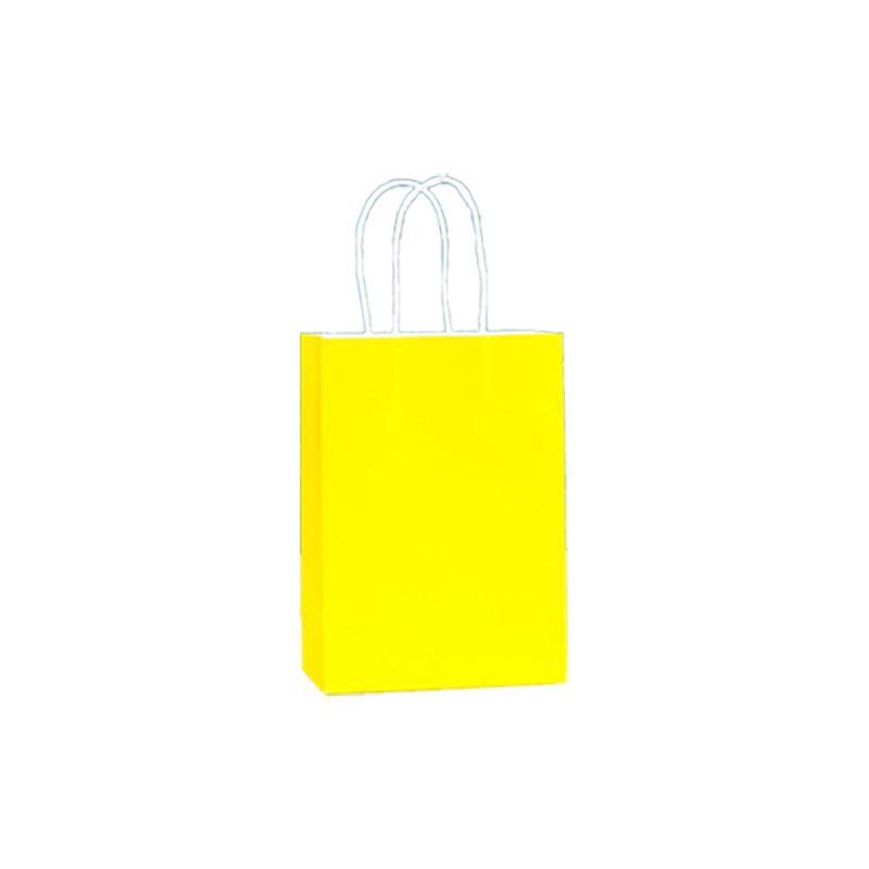 20pcs Small Kraft Paper Gift Bags with Handles for Shopping Party Favour - Pink