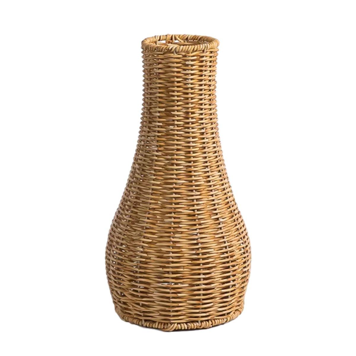 Imitation Rattan Woven Vase Decorative Flower Vase Arrangement for Home Decor - Small