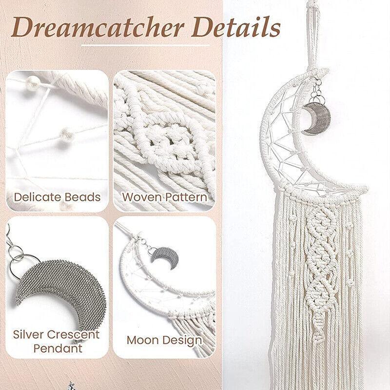 Wall Hanging Tapestry Macrame Moon Dream Catcher Handmade Bedroom Home Decor