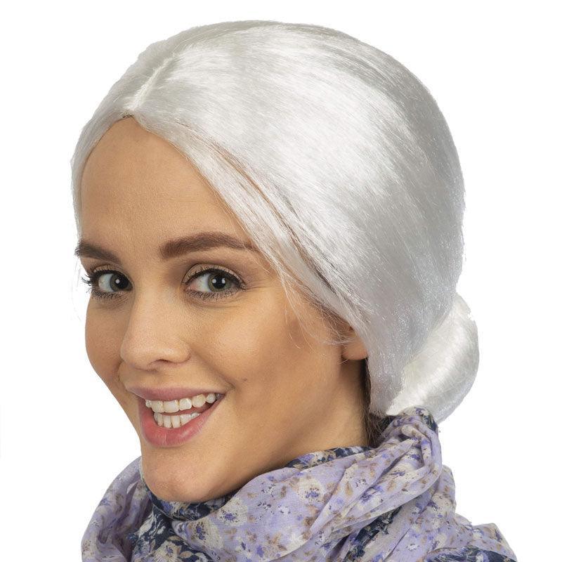 1X Grandma Wig Old Lady Woman White Granny Mother Dress Up Costume Party
