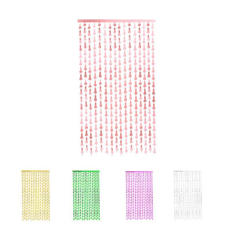 Metallic Tinsel Curtain 2m x 1m Hens Party Backdrop Foil Fringe Hanging Decor - Gold