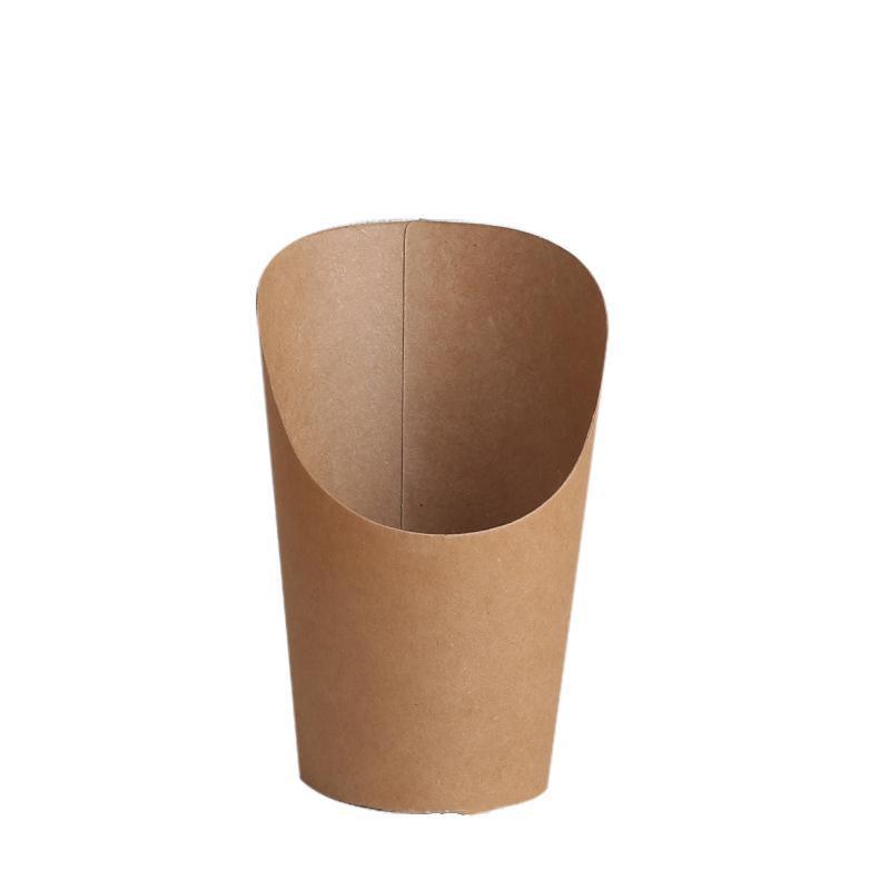 French Fries Holder Kraft Paper Cups Holder Disposable Paper Cups - 14OZ