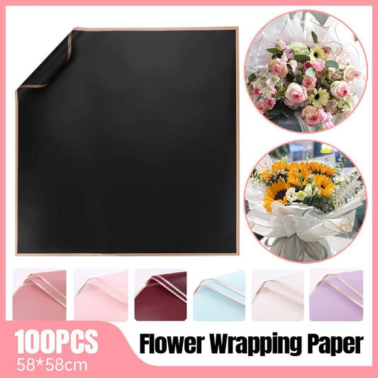 100PCS Waterproof Flower Gift Wrapping Paper Florist Bouquet Craft Packaging - Blue