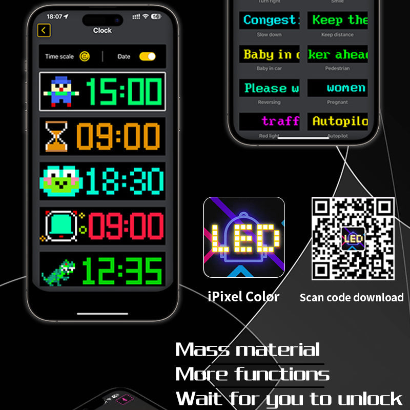 Programmable LED Matrix Panel Flexible Screen IP65 with APP Control 70*173mm