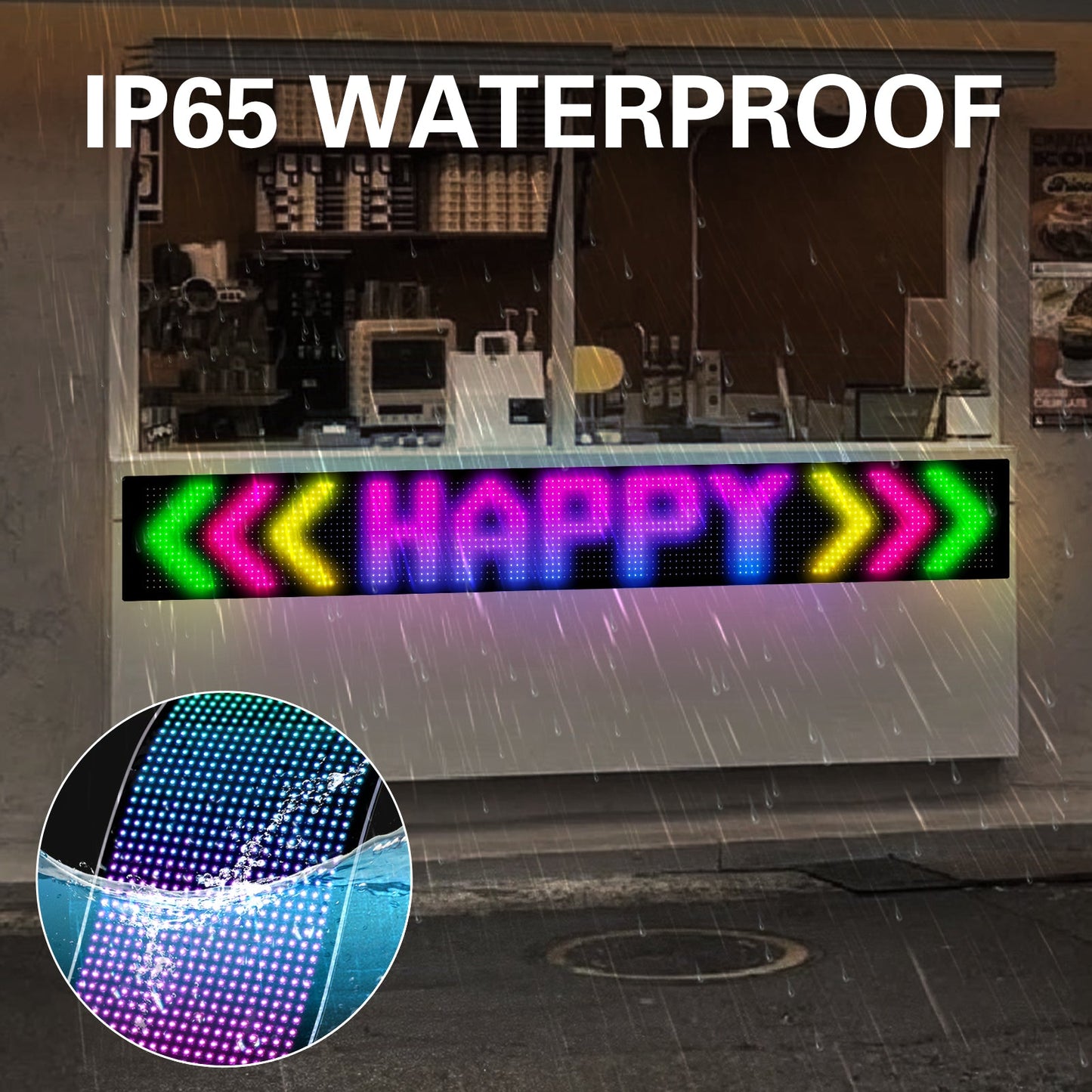 Programmable LED Matrix Panel Flexible Screen IP65 with APP Control 192*1330mm