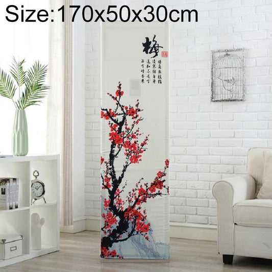 Vertical Cabinet Air Conditioning Dust Cover - All-inclusive Fabric Red Plum - 170x50x30cm